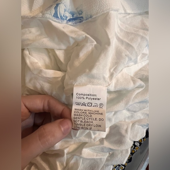 ECOWISH Floral Spaghetti Strap Tie Knot Front Flowy Pleated Mini Swing Dress NWT - Picture 8 of 9